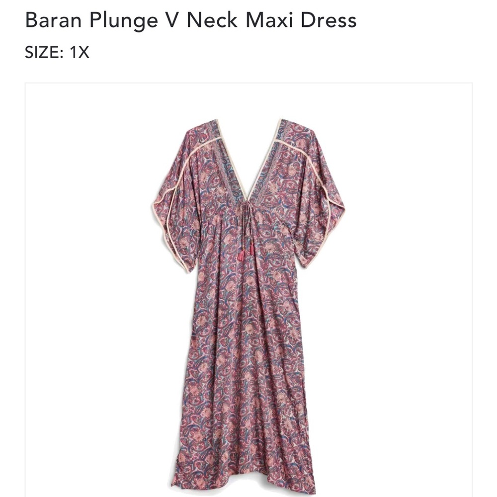 Baran V Neck Plunge Maxi Dress